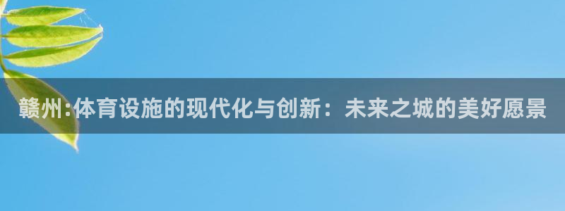 意昂平台体育：赣州:体育设施的现代化与创新：未来之城的美好愿 